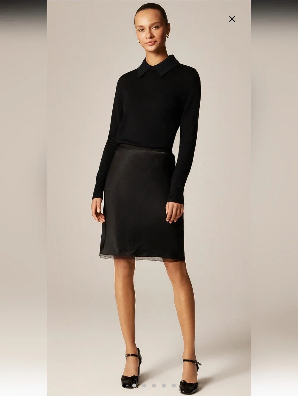NWT J.CREW BLACK SATIN BIAS CUT SLIP SKIRT SZ M